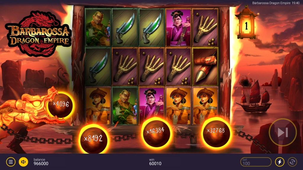 Barbarossa Dragon Empire - Persistent Multiplier in Free Spins